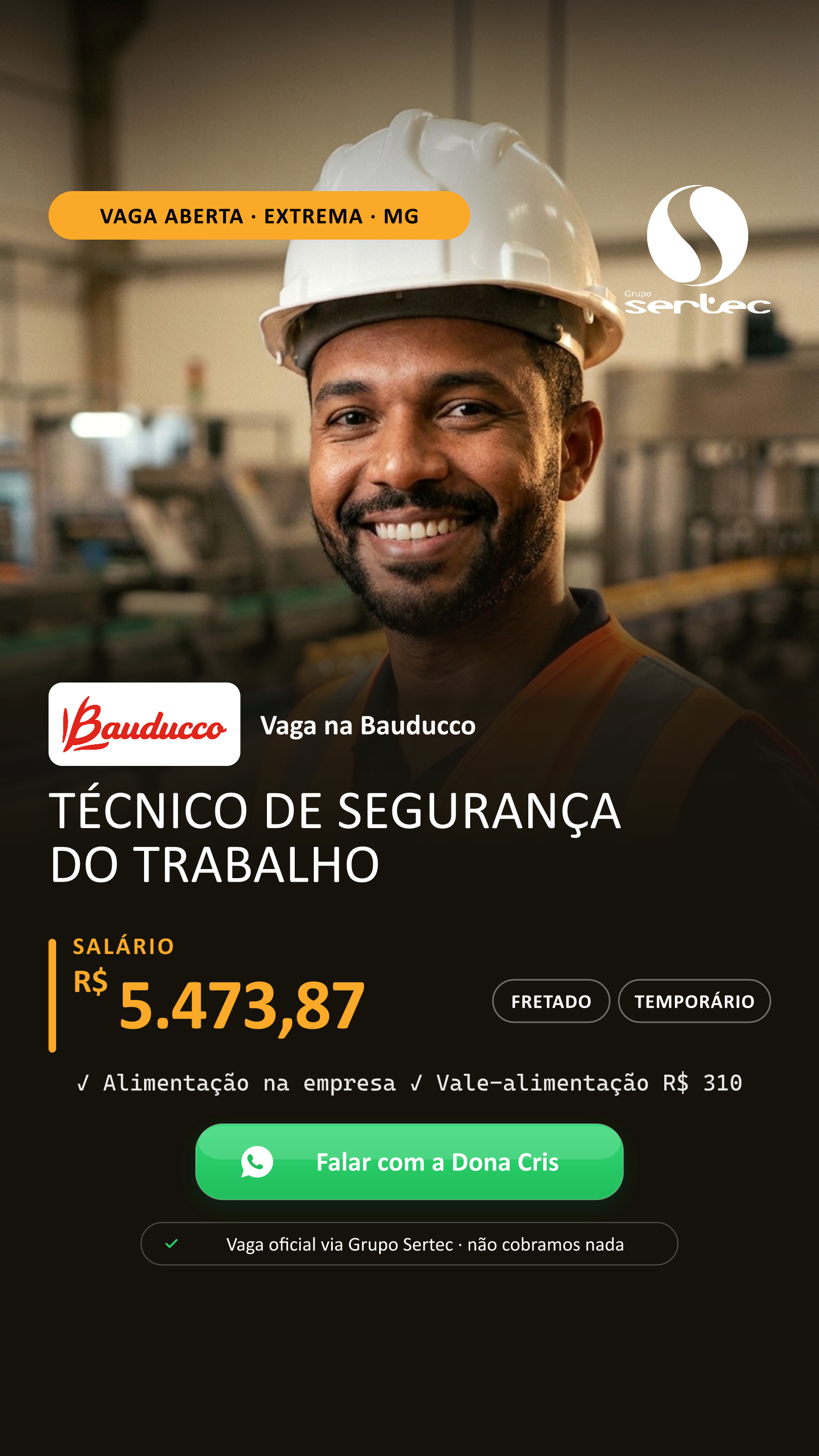 Story 9:16 — Técnico de Segurança do Trabalho · Bauducco · R$ 5.473,87